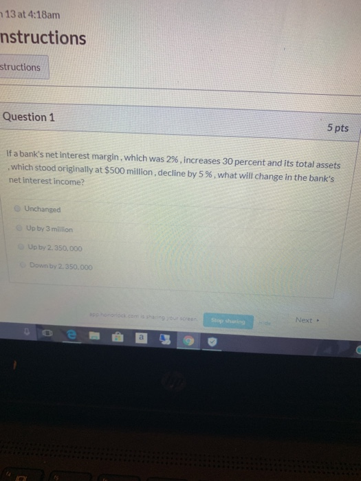  n13 at 4:18am nstructions structions Question 1 5 pts If a