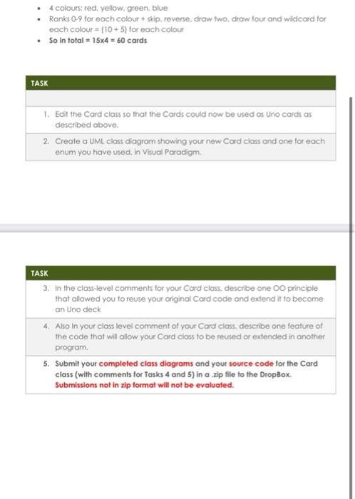 as follows: . 4 colours: red yellowgreen blue Ranks 0-9 for each