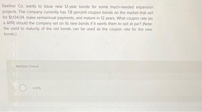  Seether wants to Issue new 12-year bonds for some much-needed expansion