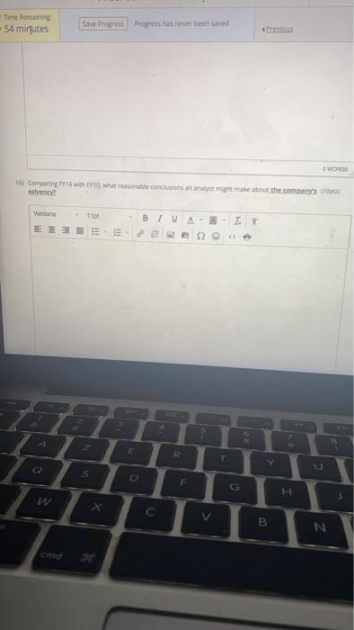 4: Financial Analysis The data below appear in the five-year summary of