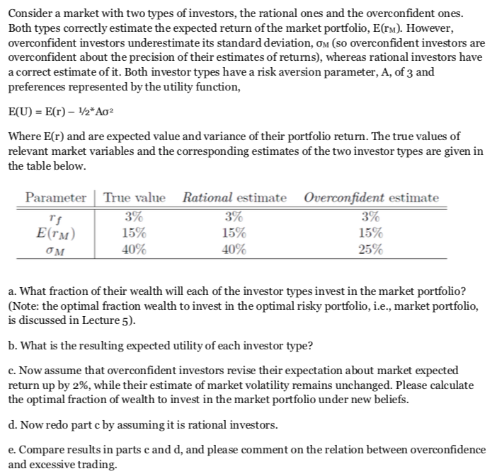  Please provide steps by steps solution. Consider a market with two