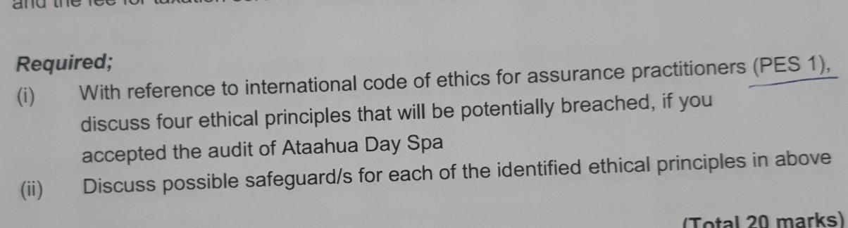 the audit of Brien Ltd for the year ending 31st December 2019.