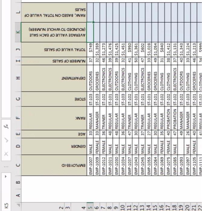  K5 B D E G H I J K L AVERAGE