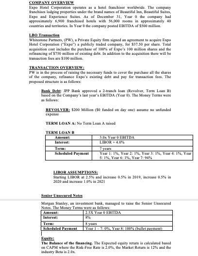 % Capital Expected Return Expected Return (After Tax) WACC (After Tax) EBITDA