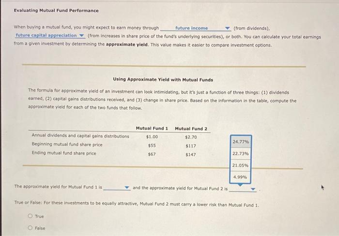  Evaluating Mutual Fund Performance When buying a mutual fund, you might
