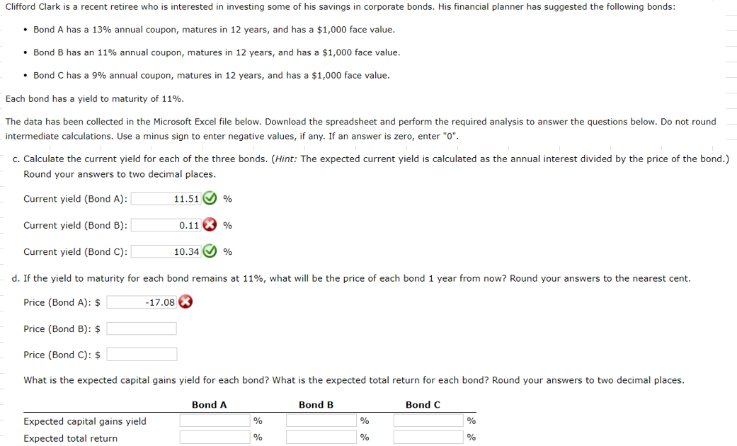  Excel Activity: Bond Valuation 2*** PLEASE ANSWER ACCORDING TO EVERYTHING THAT