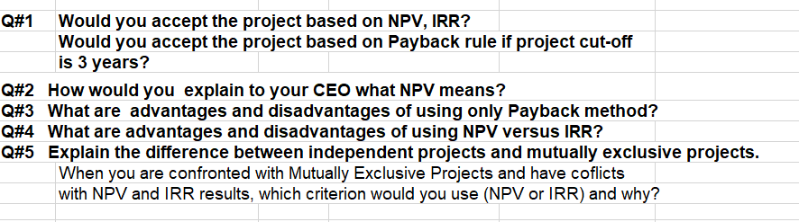 flows, NPV, IRR and PayBack Period (c) Develop Problem-solving and Critical Thinking