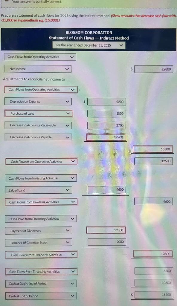 sheets are presented below. Additional information: 1. Net income was $22,800. Dividends