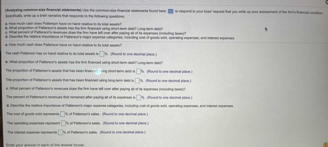 up a brief narrative that responds to much cash does Patterson have