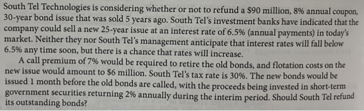  South Tel Technologies is considering whether or not to refund a
