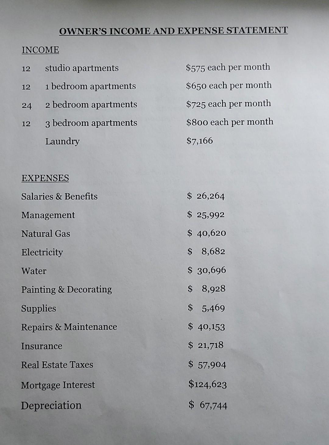 details. 21. You are gathering data on a 60 unit apartment building,