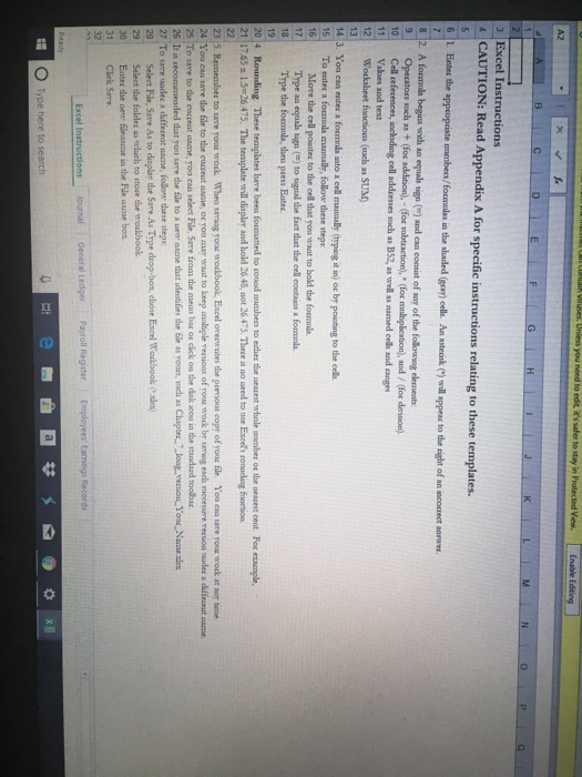  GIH JK MN 3 Excel Instructions CAUTION: Read Appendix A for