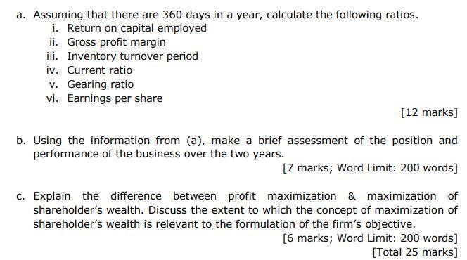  a. Assuming that there are 360 days in a year, calculate