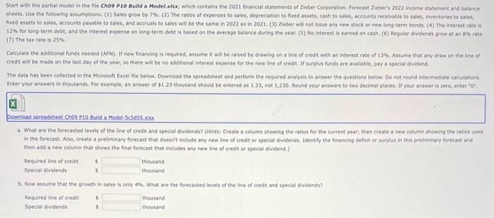  Start wth the partial model in the file chos P10 Build