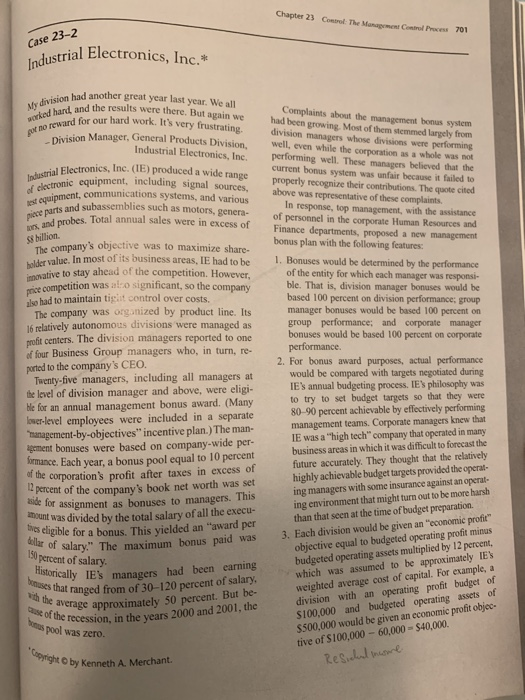  Please provide an answer for question 4, thank you. Chapter 23