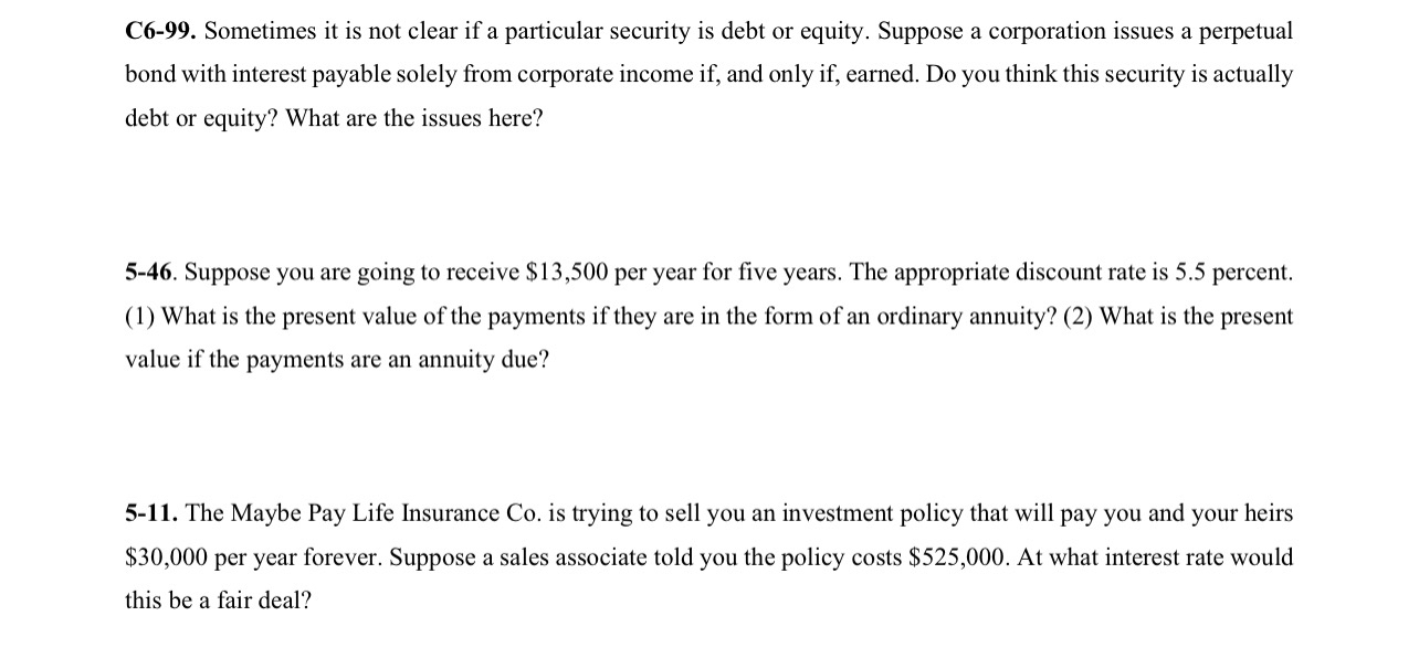  C6-99. Sometimes it is not clear if a particular security is