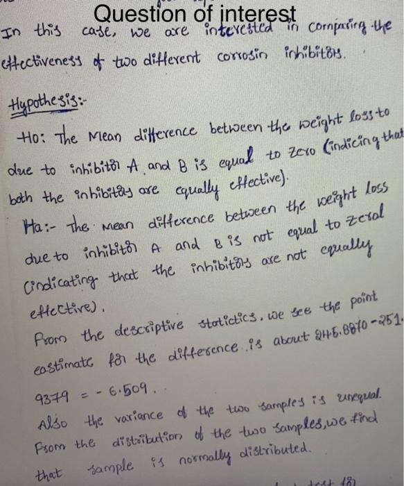 the question of interest. Question of interest case, we are interested in