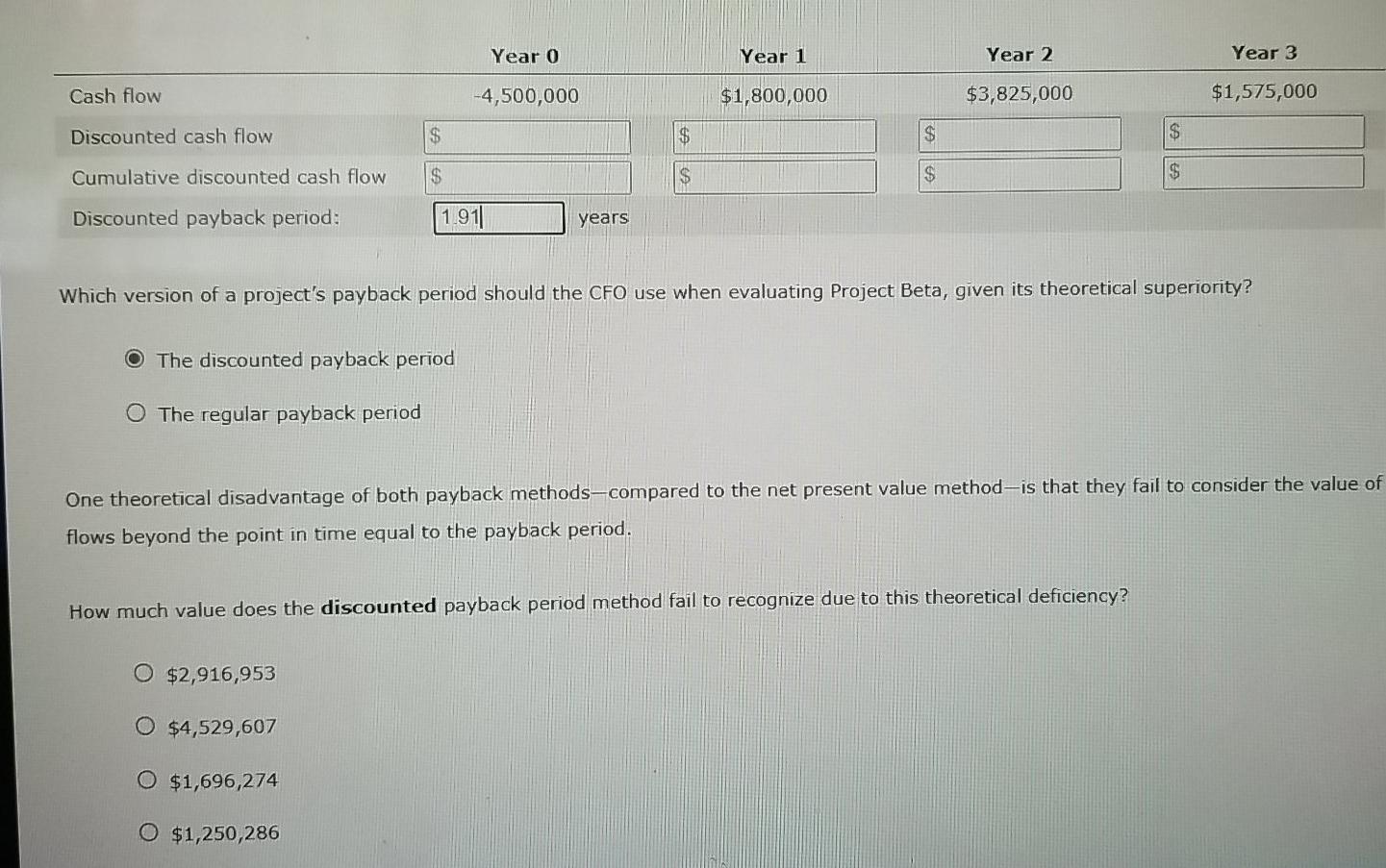 payback period that helps in their capital budgeting decisions. Consider the case
