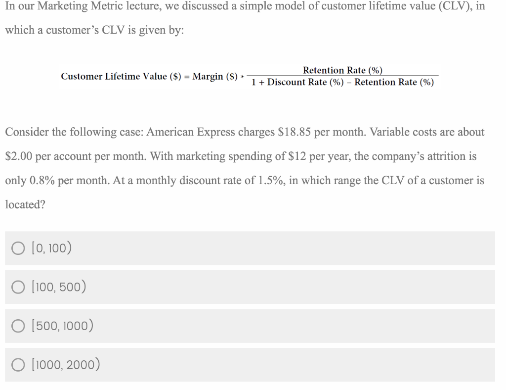 Question 1: Question 2: American Express is thinking to do a customer