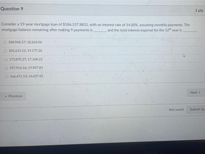 PLEASE HELP ASAP. ILL RATE YOUR ANSWER Question 9 1 pts Consider