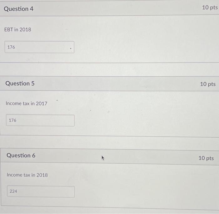 6040 & 6530 \\ \hline Cost of goods sold & 4542 &