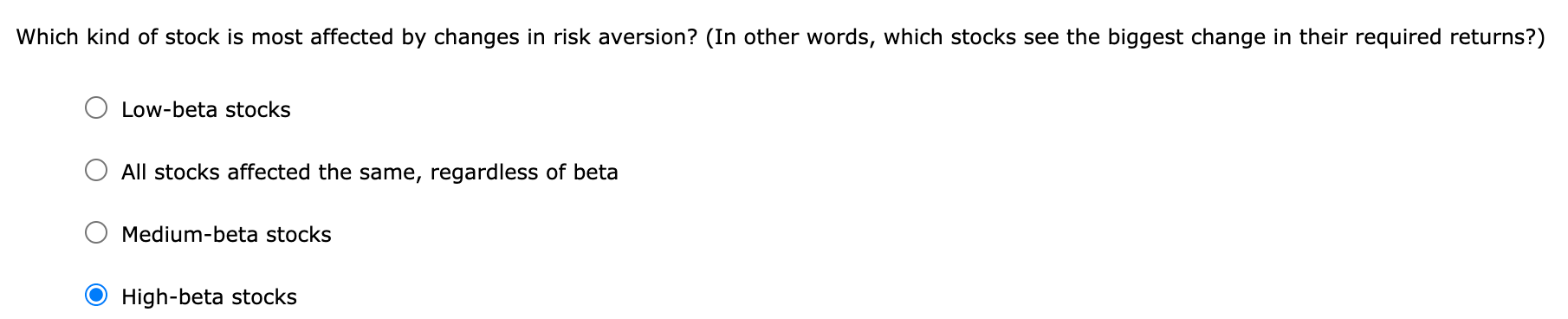 graph plots the current security market line (SML) and indicates the return