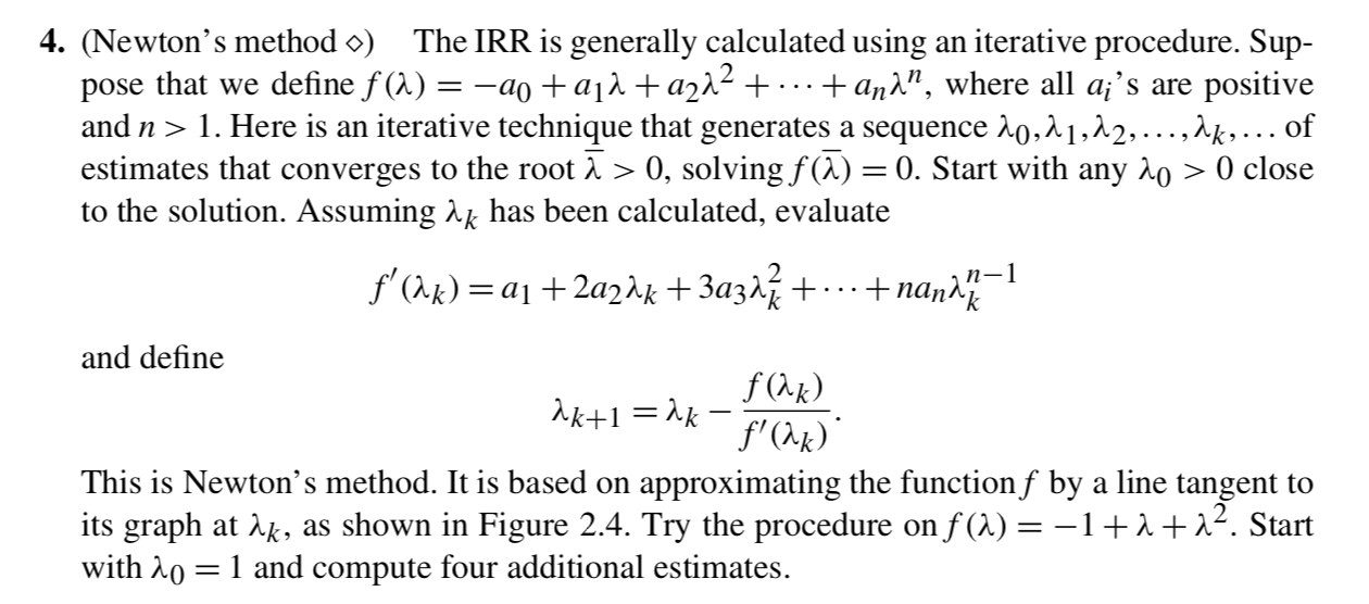 using an iterative procedure. Sup- pose that we define f(a) = -20