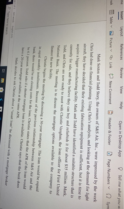  me Insert Layout References Review View Help Open in Desktop App