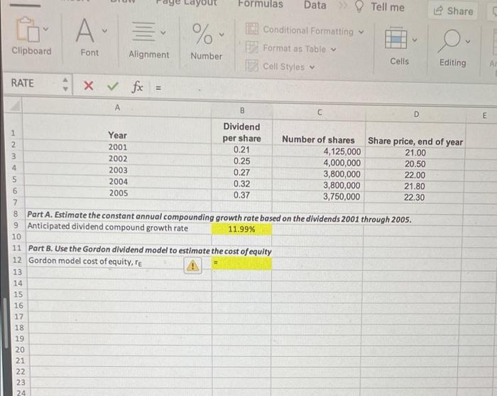 please show steps & excel functions used to solve a & b.