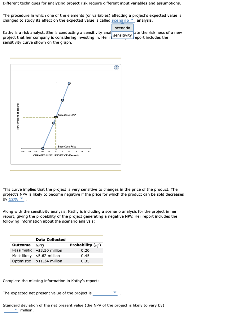 Different techniques for analyzing project risk require different input variables and