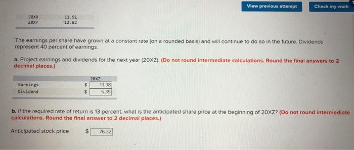 Check my work Rick's Department Stores has had the following pattern of