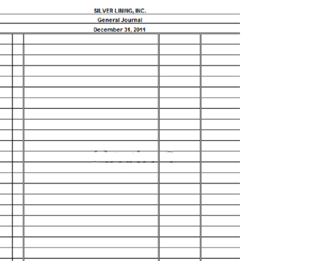 as of December 31. 2011 is on the worksheed enclosed. a) Accrued