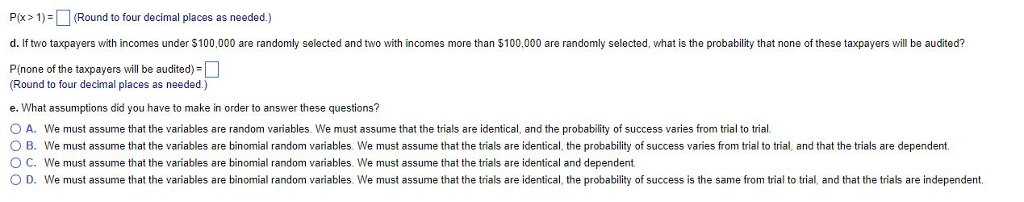 tax return being audited are about 12 in 1,000 if an income