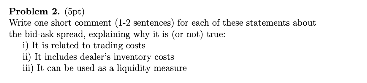 Any help is much appreciated Problem 2. (5pt) Write one short comment