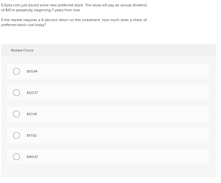 E-Eyes.com just issued some new preferred stock. The issue will pay