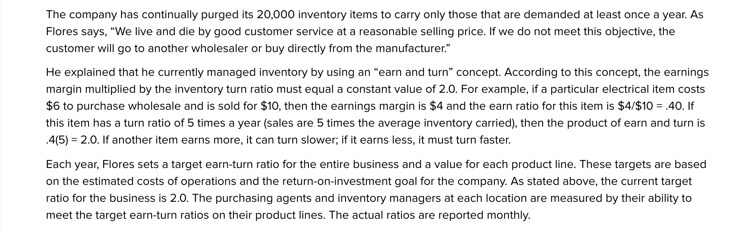 for this item? Explain. What formulas are needed for your suggested system,