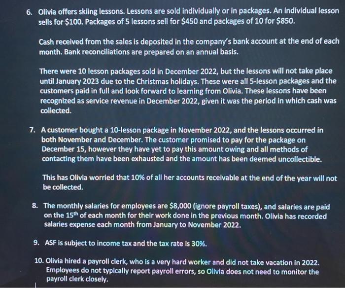 NOT permitted. 2. Prepare the financial statements (Excel) and memo (Word) required