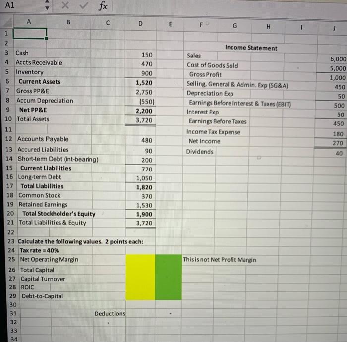 please show work A1 Xfx B D E F G H J