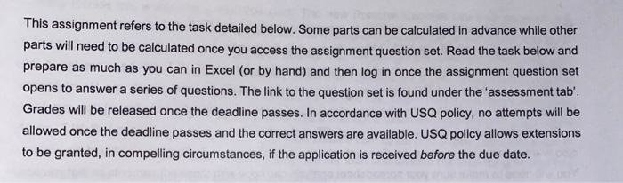  This assignment refers to the task detailed below. Some parts can