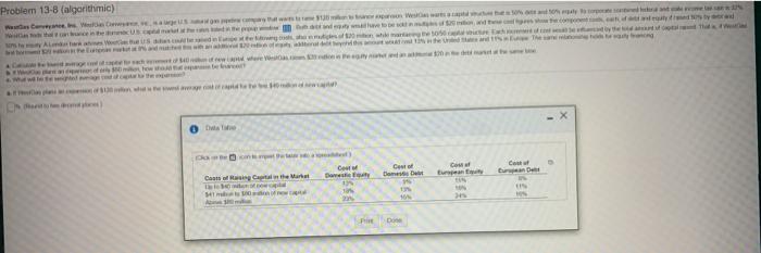  Problem 13-8 (algorithmic) WEES OR DO WS MR C CM the