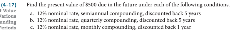 grow under each of the following conditions. a. 12% compounded annually for