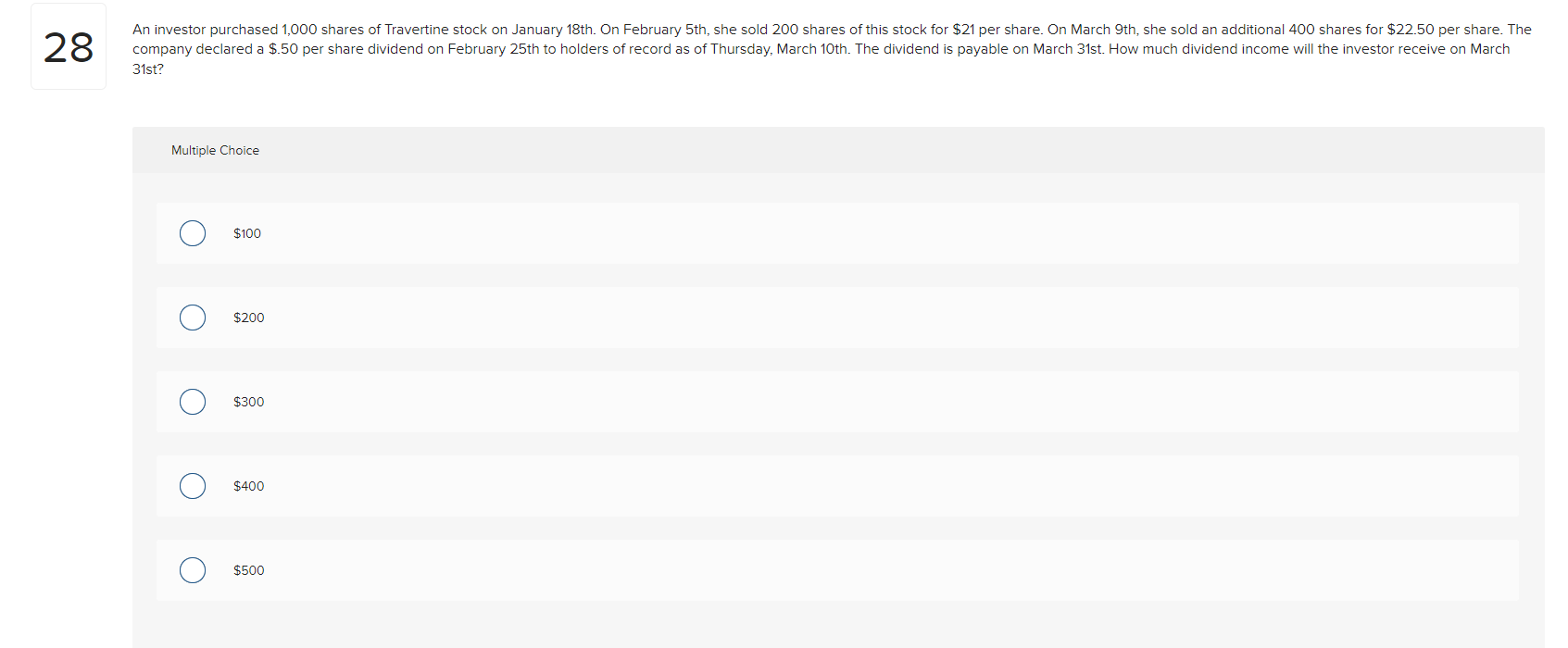 o adjust the market price of a stock such that it falls