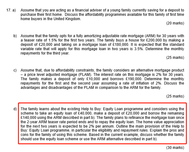 DO PART D. consider the scheme(Help to Buy: Equity Loan programm) to