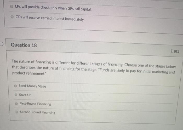 capital fund, LPs witte checks imediately LPs will provide check only when