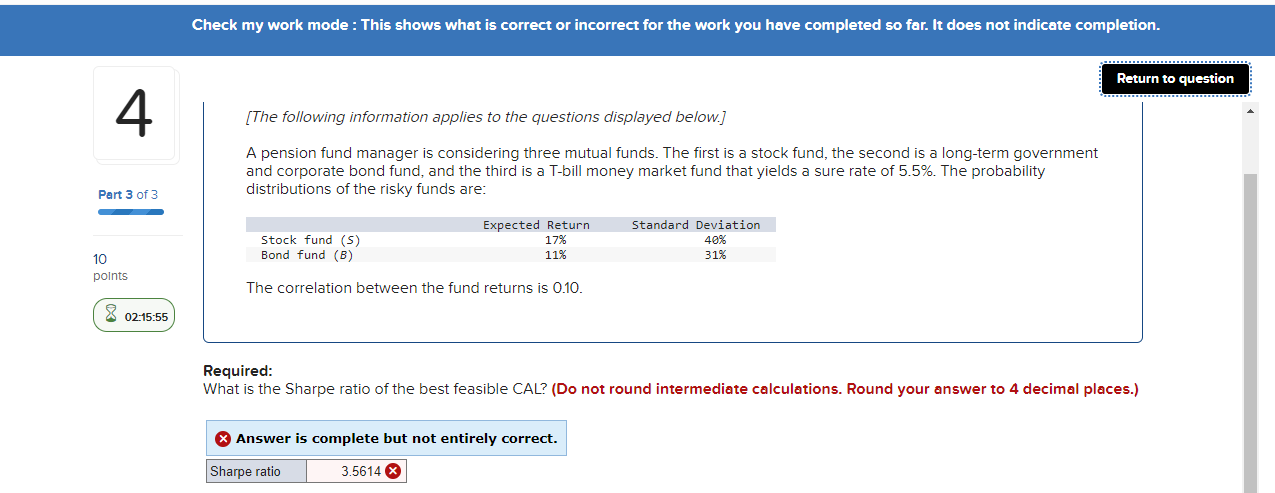 Check my work mode : This shows what is correct or