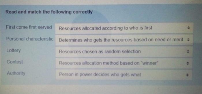  Only the answer please Read and match the following correctly First