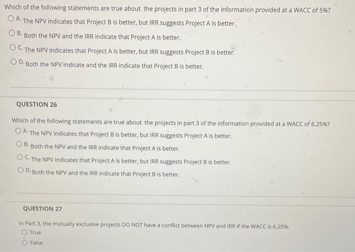for a company. Year 0 Cash flows in KS Project A Project