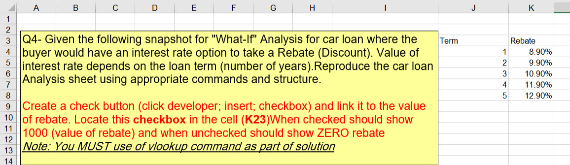  How to solve on excel please A B D E F