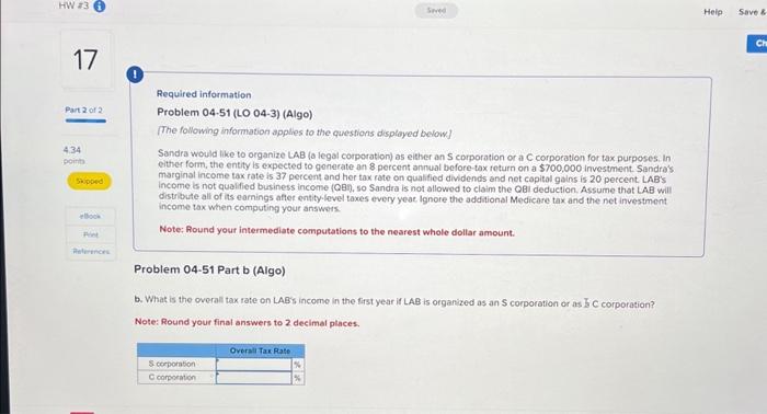 following information applies to the questions displayed below] Sandra would like to