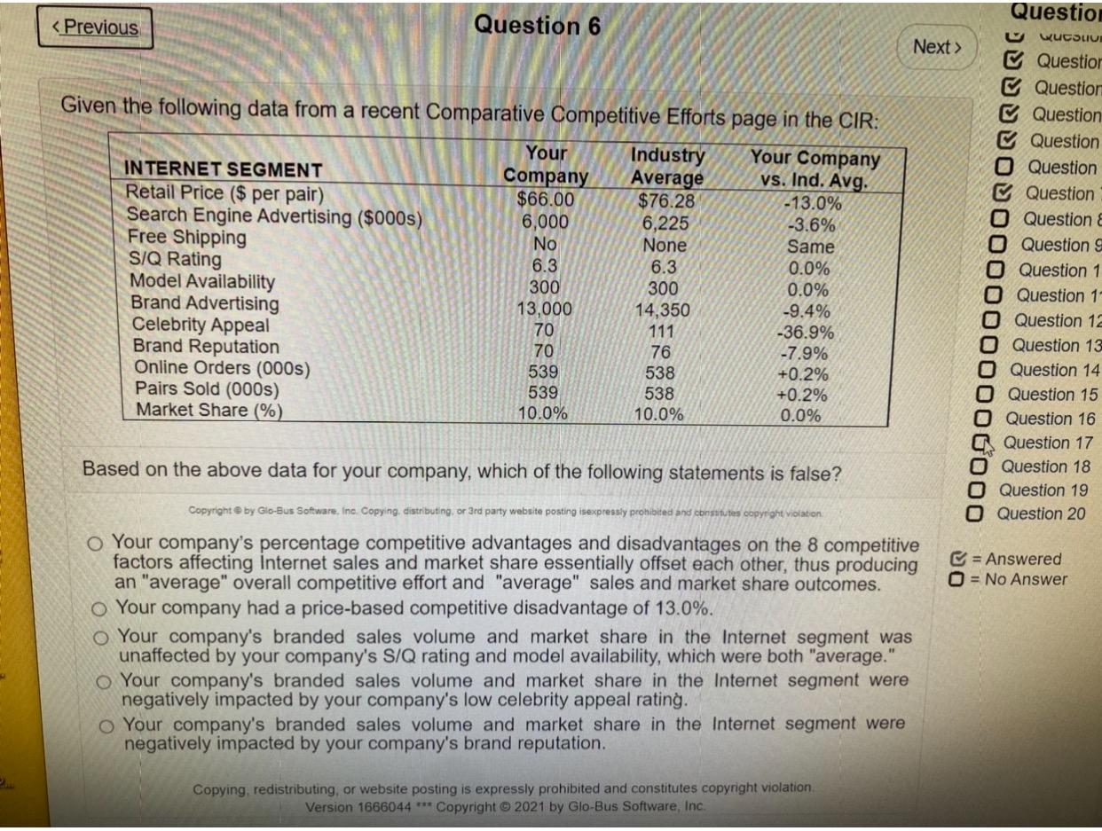  Question Questior Question Given the following data from a recent Comparative